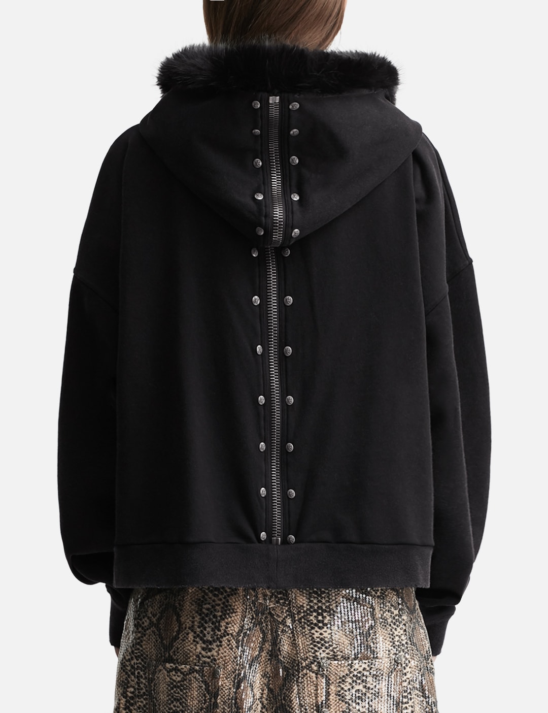 Nyra Zip-Up Jacket With Detachable Fur Hood view 12