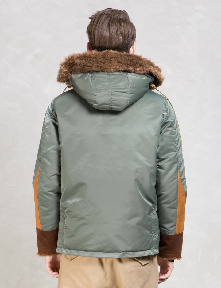 Whiz Green Detachable Fur Trim Comb Down Jacket