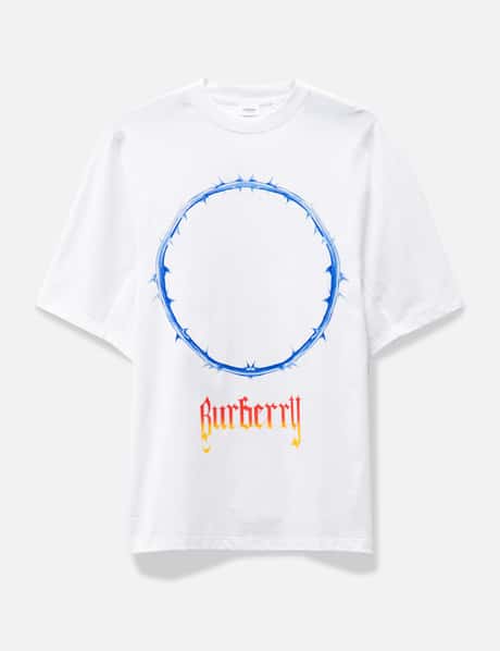 Burberry ソーン＆ロゴ プリント コットン オーバーサイズTシャツ