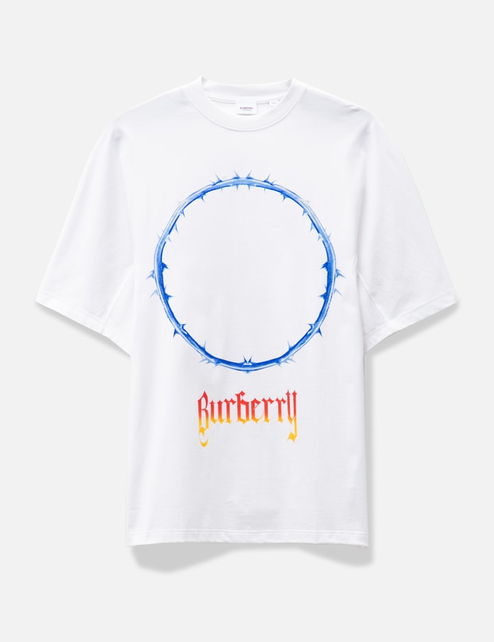 Burberry Thorn And Logo Print Cotton Oversized T-shirt In White