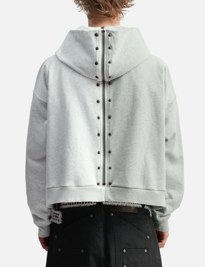 "Nyra" Two-Toned Zip-Up Hoodie With Detachable Fur Trim Hood view 8