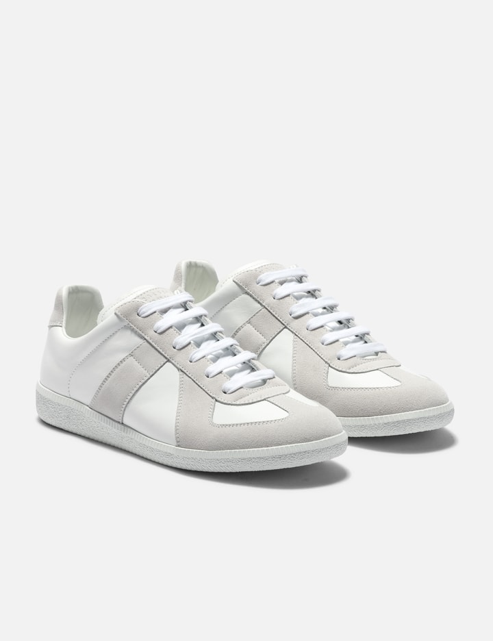 Maison Margiela Logo-patch Lace-up Sneakers In White