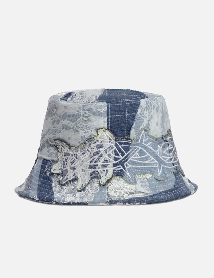 Shop Who Decides War Thorn Wrapped Grid Bucket Hat In Blue