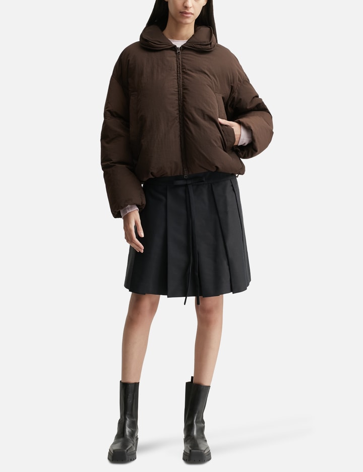 Anggae Wired Collar Puffer In Brown