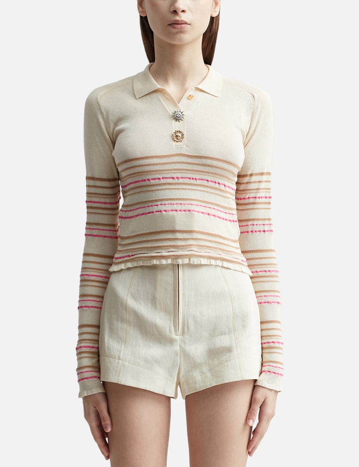 Jacquemus Aouro Long Sleeve Sweater In Beige