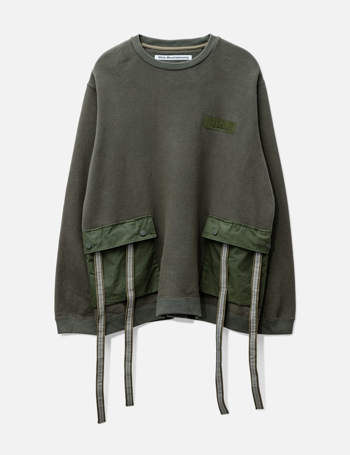 White Mountaineering Sweatshirt With Extended Straps In Beige