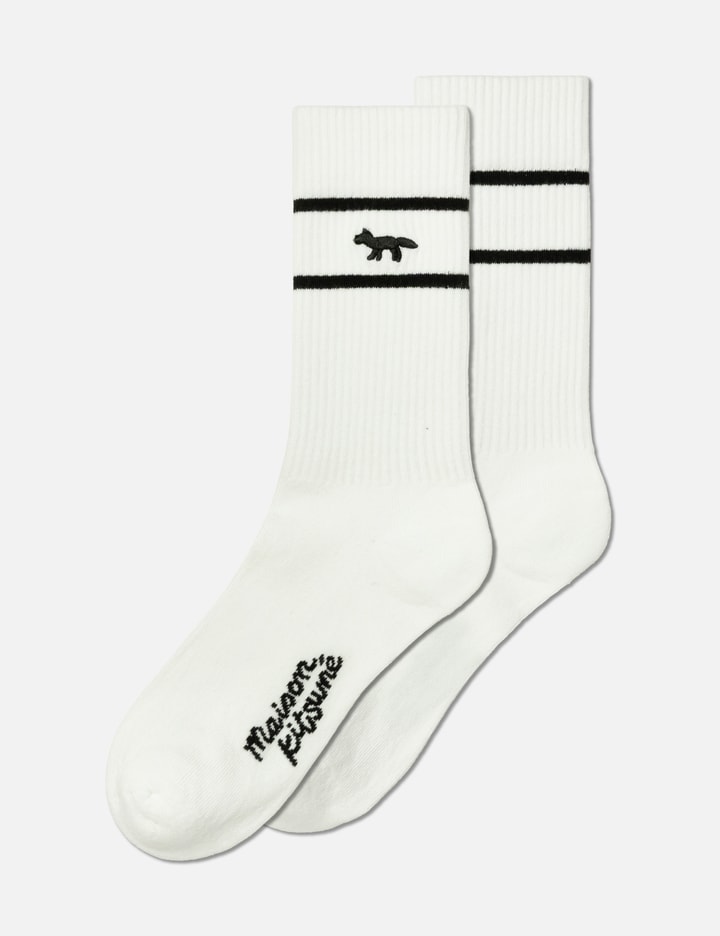 Maison Kitsuné Profile Fox Sporty Socks In White