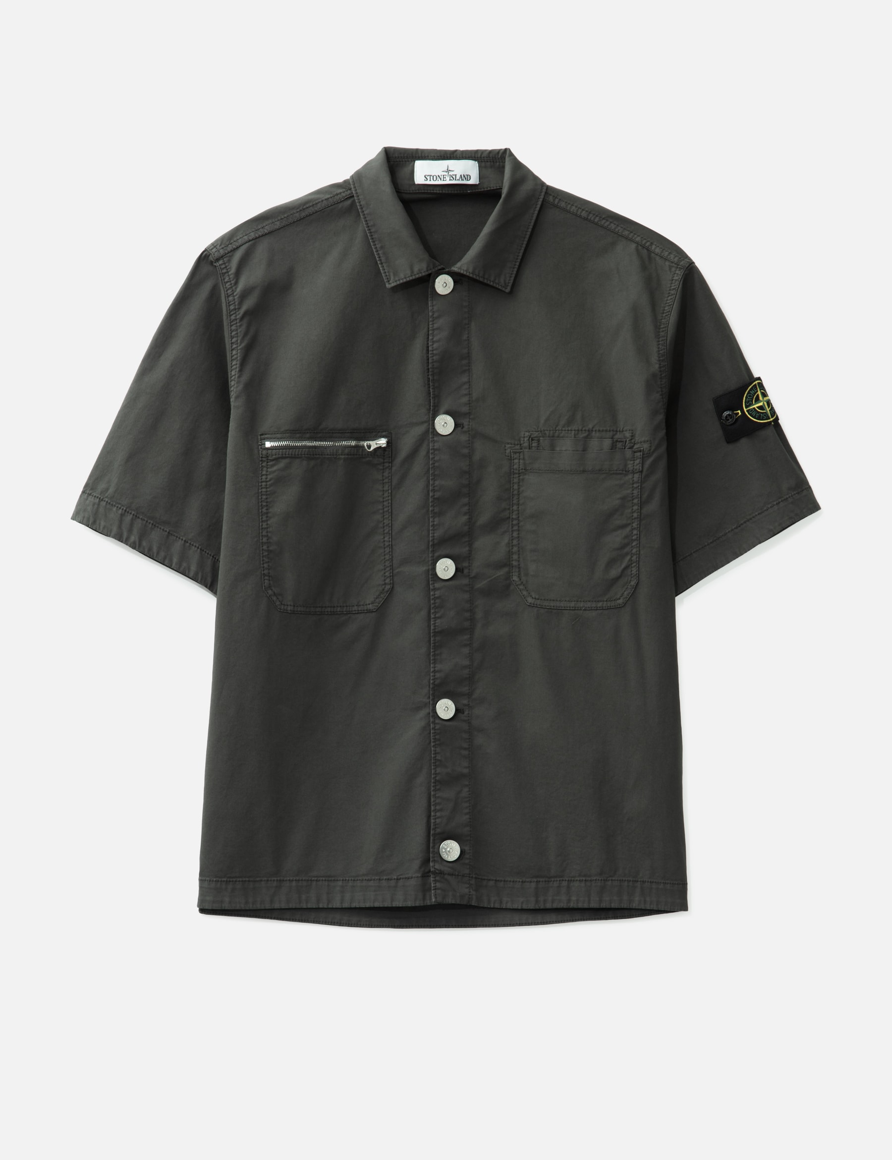 Supima® Cotton Twill Stretch-TC Short-Sleeve Overshirt view 16