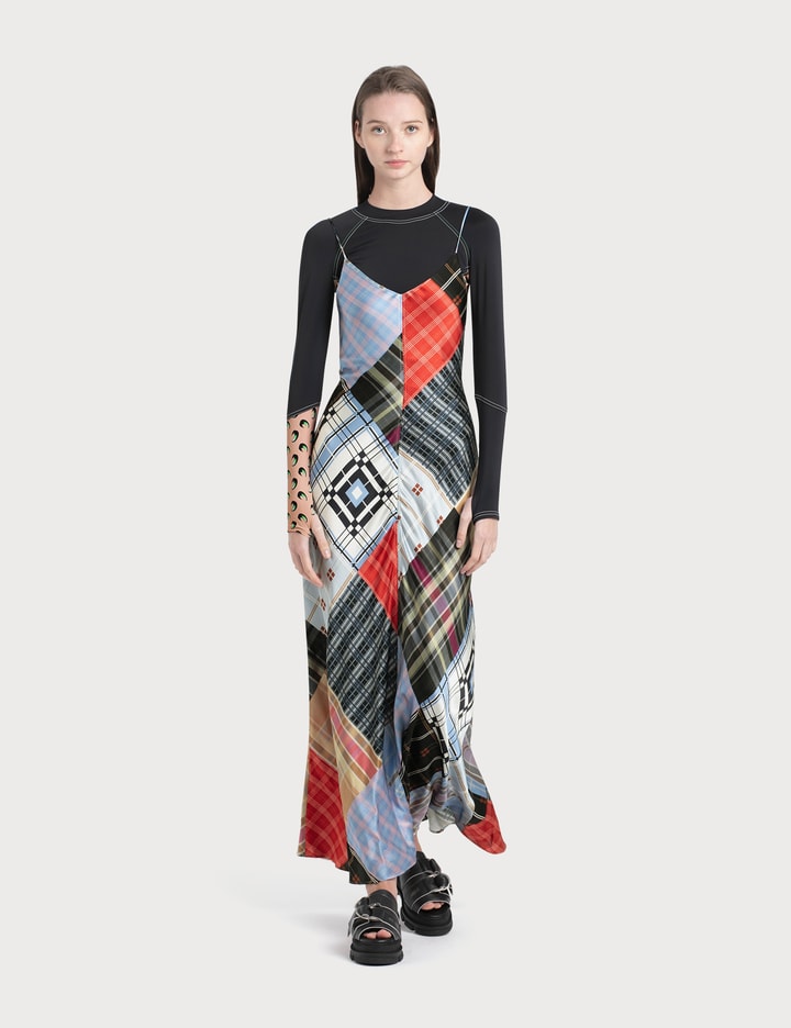 실크 스트레치 새틴 슬립 드레스 Placeholder Image