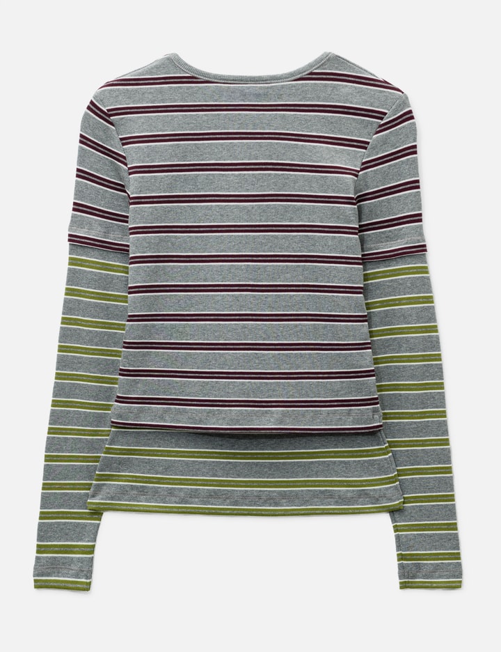 Ganni Long-Sleeve Top In Double Stripe
