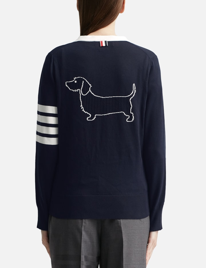 Hector Pointelle Intarsia V-neck Cardigan Placeholder Image