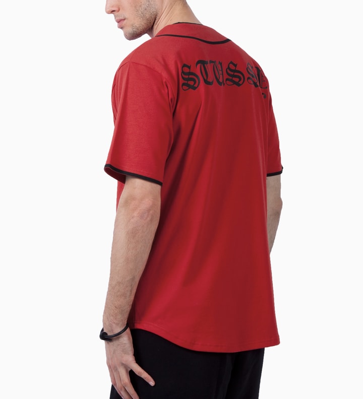 Stüssy Red S Baseball Jersey Shirt