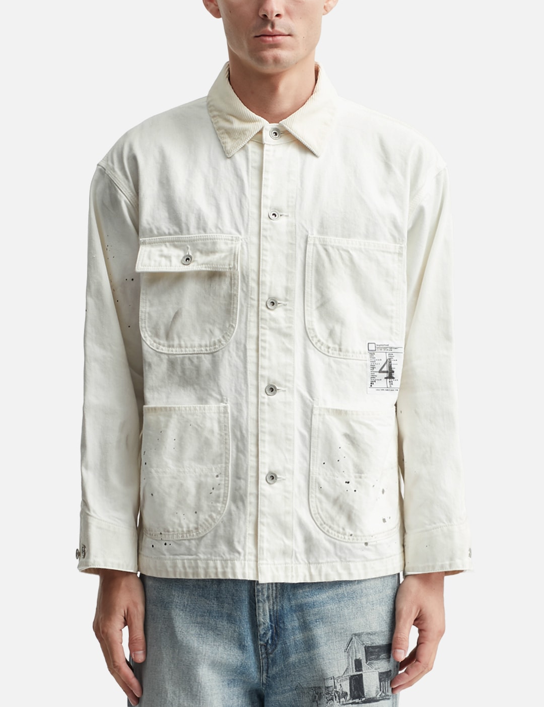 "Black & White" Washed Coverall Jacket view 11
