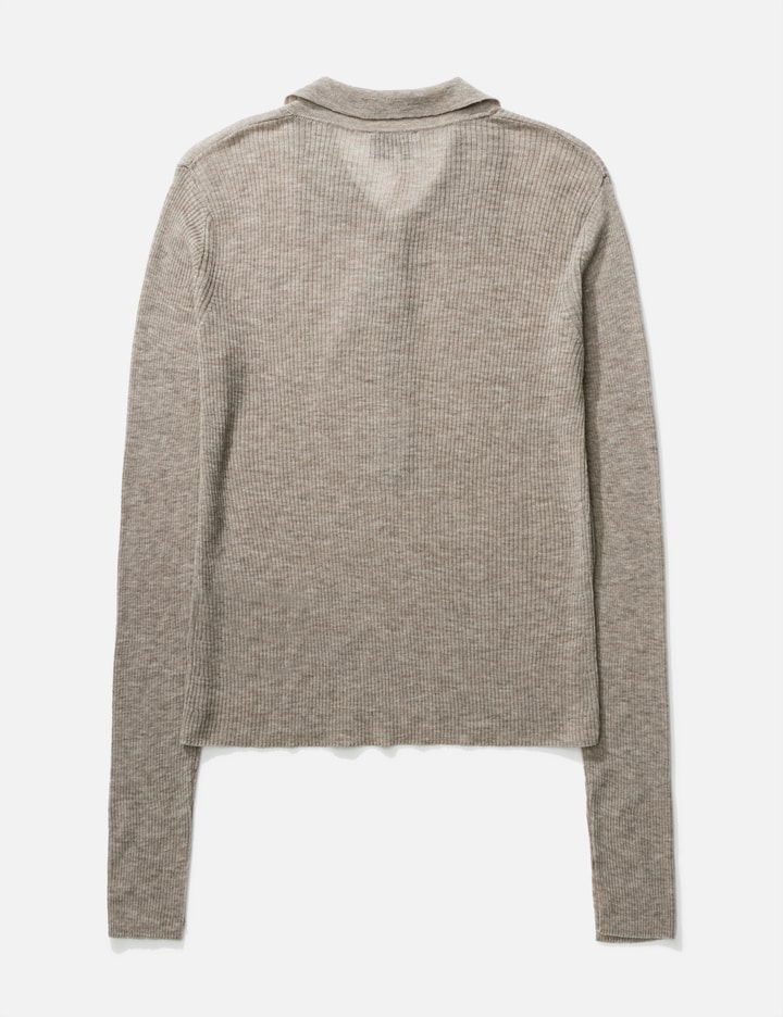 Ganni Polo Shirt In Sheer Wool