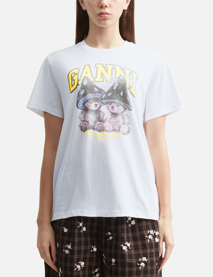 Ganni T-Shirt With Mushroom Teddy