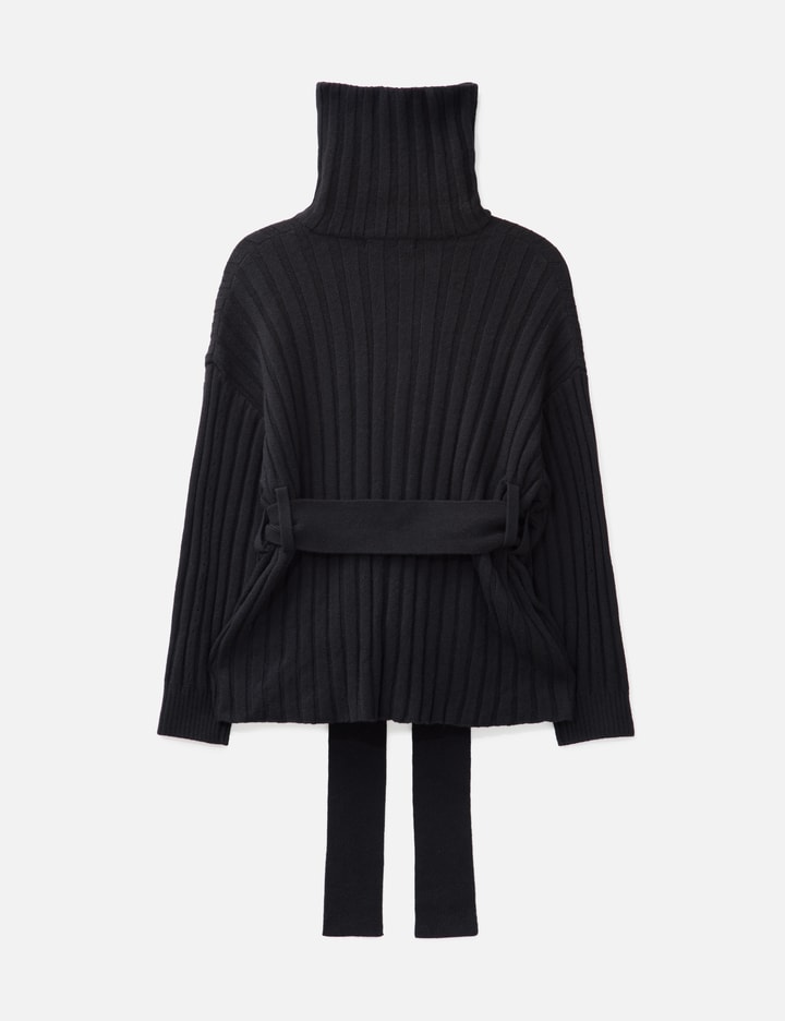 Asymmetric High Neck Knit Coat Placeholder Image