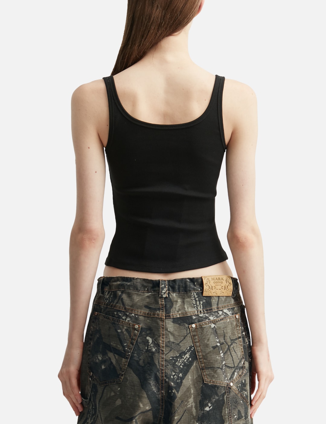 Black Tank Top With Metal Buckle Straps view 19