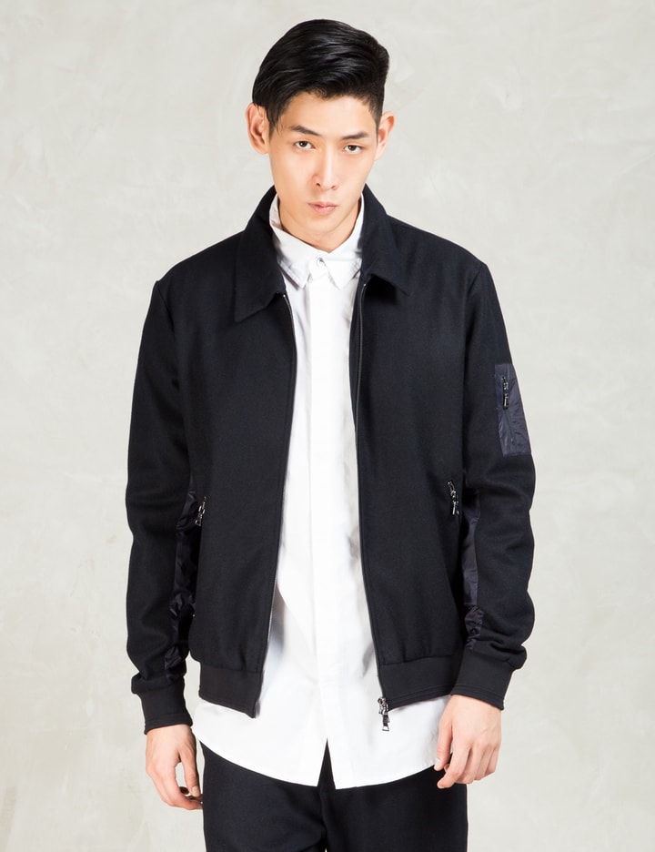 Navy Sporty Wool Bomber Jacket Placeholder Image