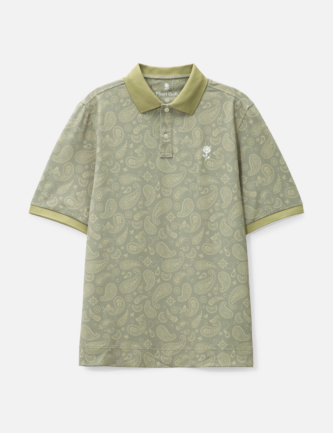 Pretty green paisley collar polo online shirt