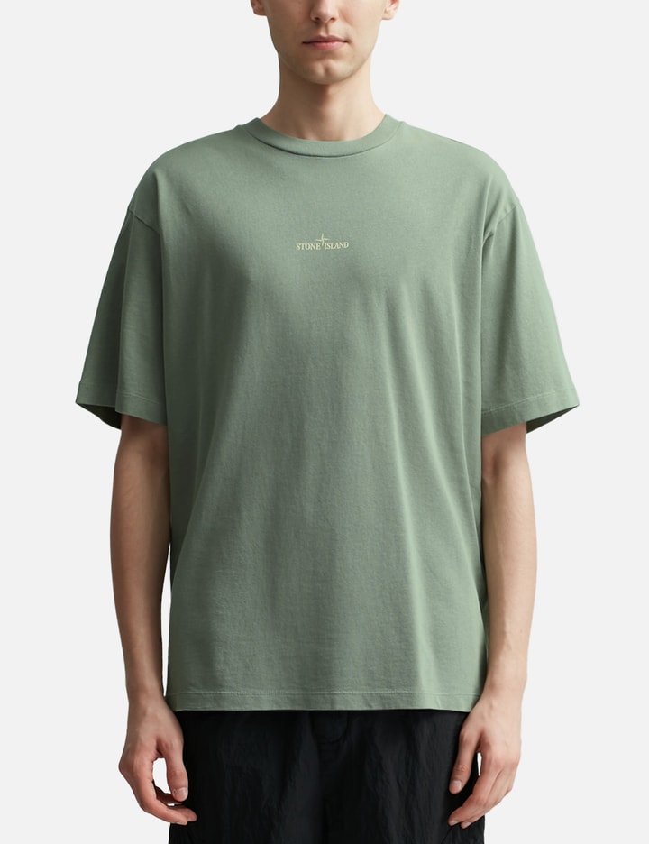 Shop Stone Island 'camo One' Print Short-sleeve T-shirt In Green