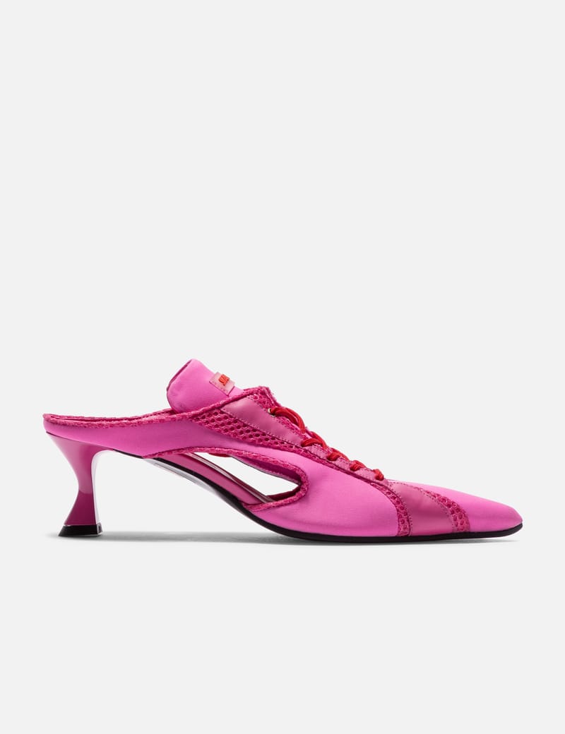 Ancuta Sarca - Moto Pink Mule Kitten Heels | HBX - Globally Curated Fashion  and Lifestyle by Hypebeast