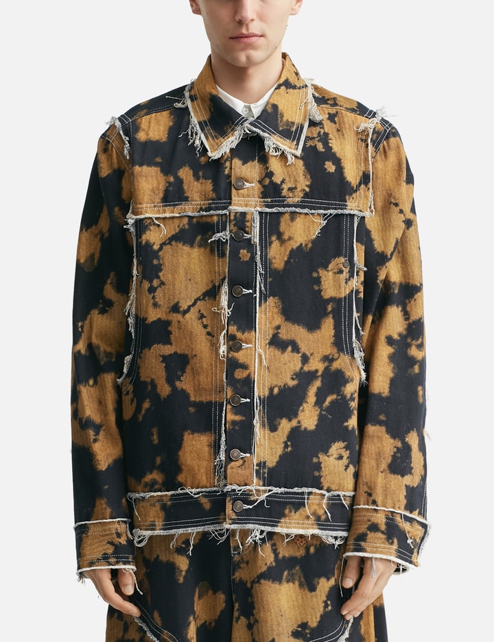 Bleached Effect Raw Edge Denim Jacket Placeholder Image