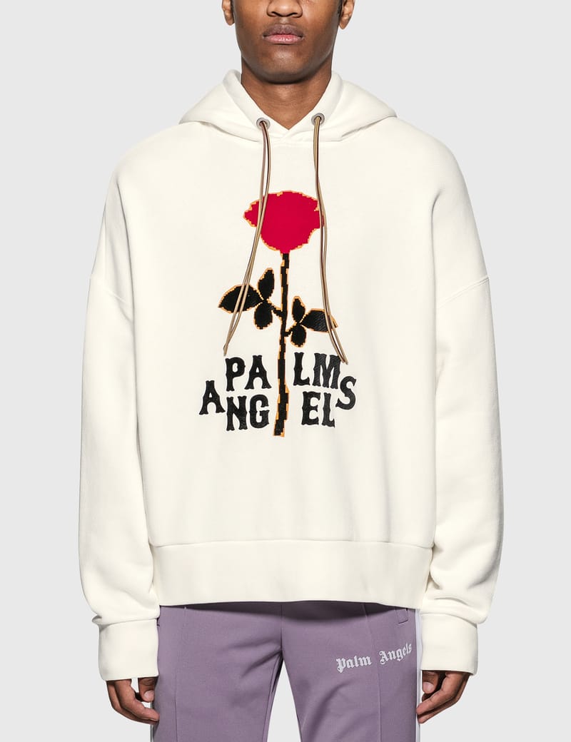 Palm Angels - Red Rose Hoodie | HBX 