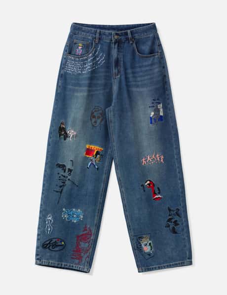 Embroidered Paintings Balloon Pants view 6