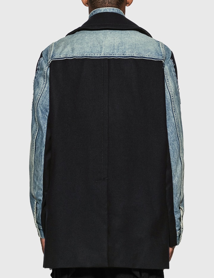 Sacai Wool Melton X Denim Coat