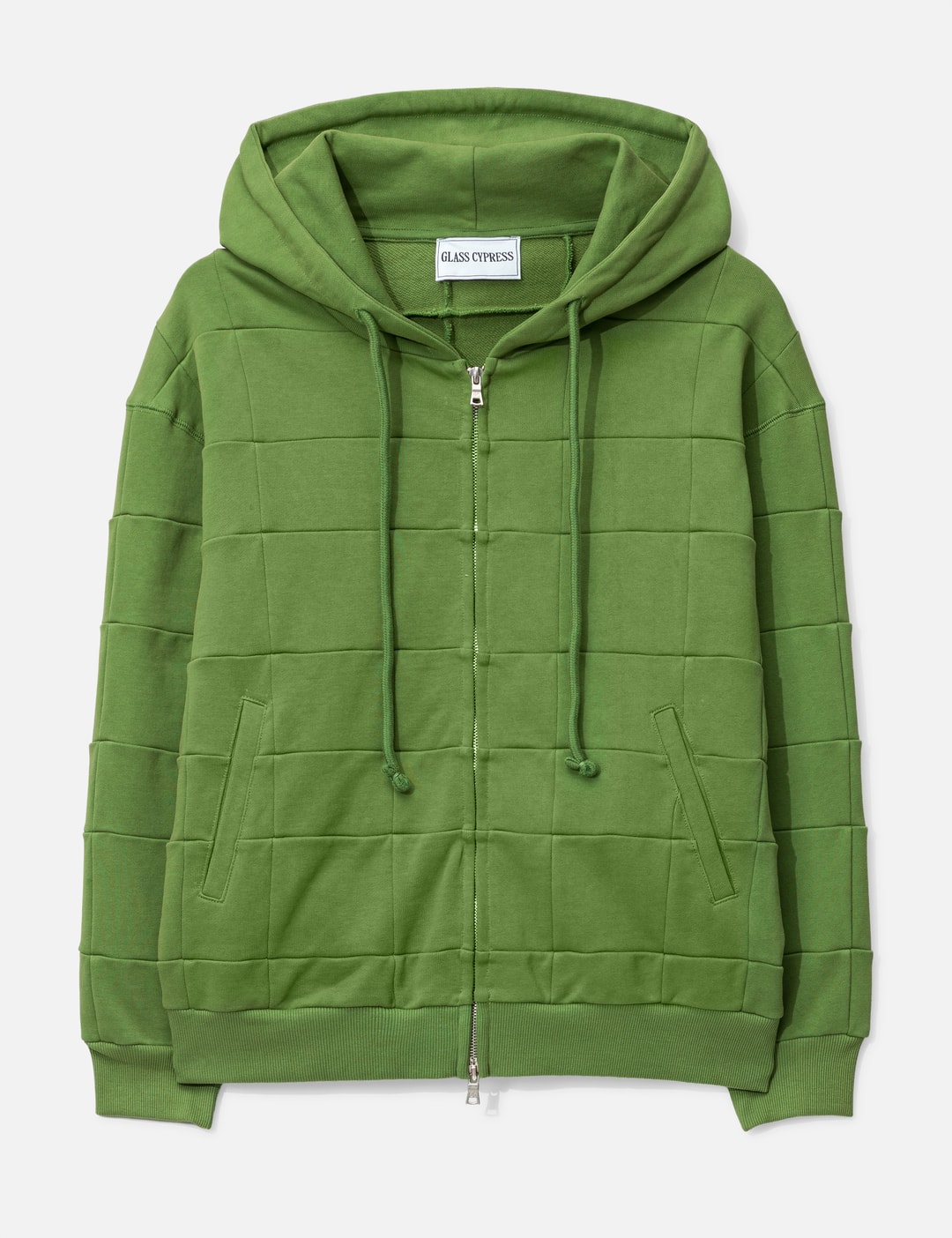 Green Patchwork Zip Up Hoodie view 8