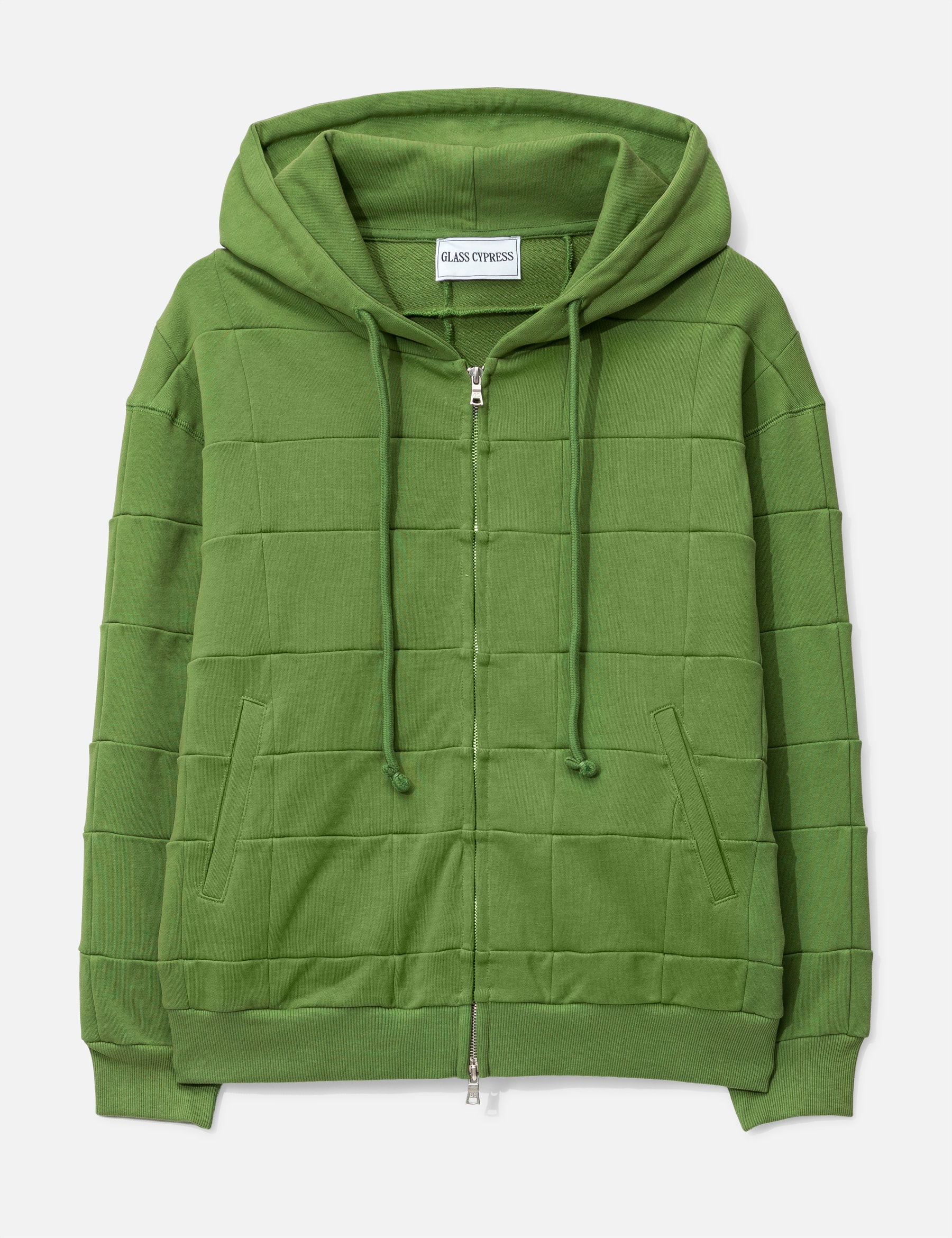 Green Patchwork Zip Up Hoodie view 19