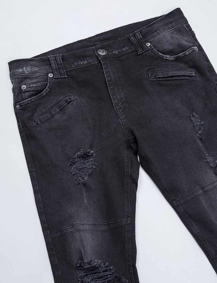 Ripped Biker Denim Jeans Placeholder Image