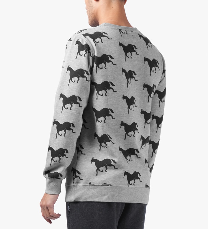 Heather Grey Downhill Horse Crewneck Sweater Placeholder Image