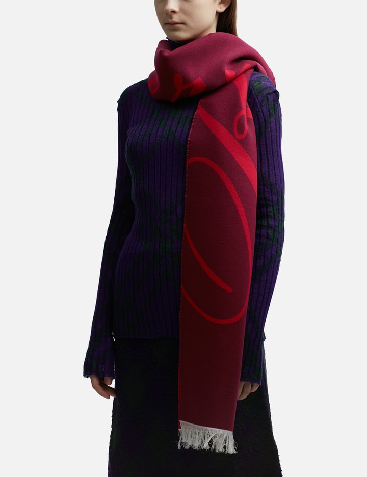 Shop Burberry Logo Wool Silk Scarf In Red