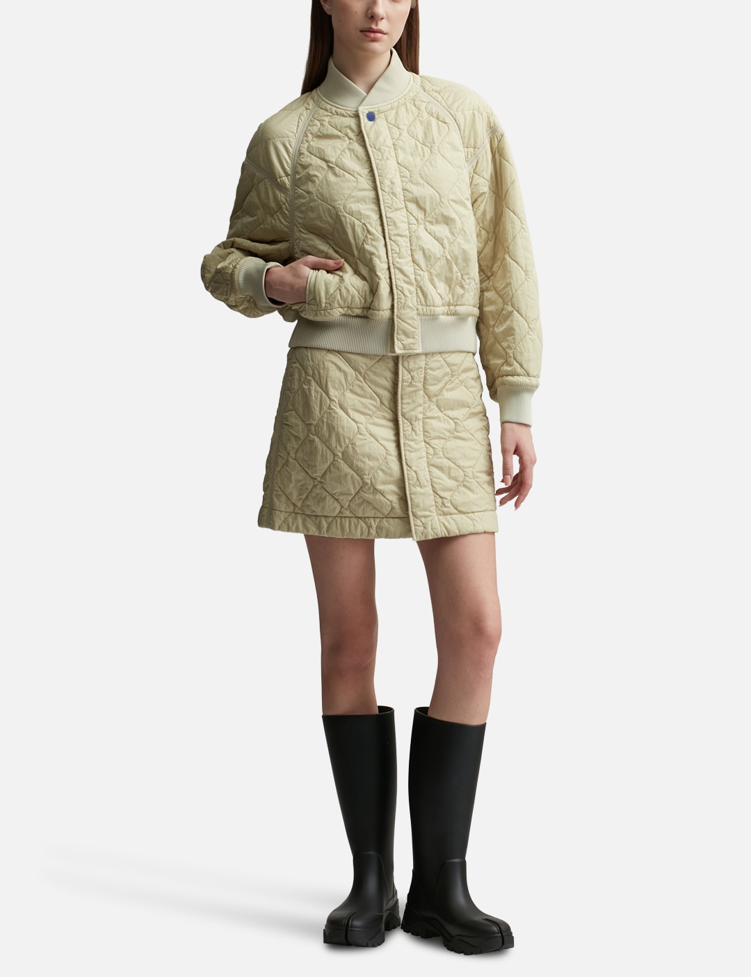 Quilted Nylon Bomber Jacket view 12