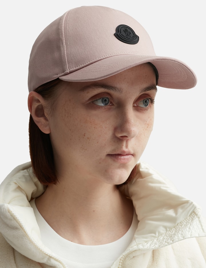 Moncler Gabardine Baseball Cap In Pink