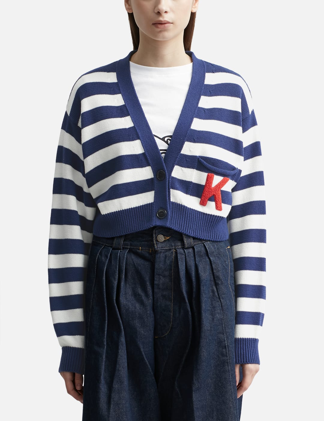 Kenzo Kids striped logo-embroidered cardigan