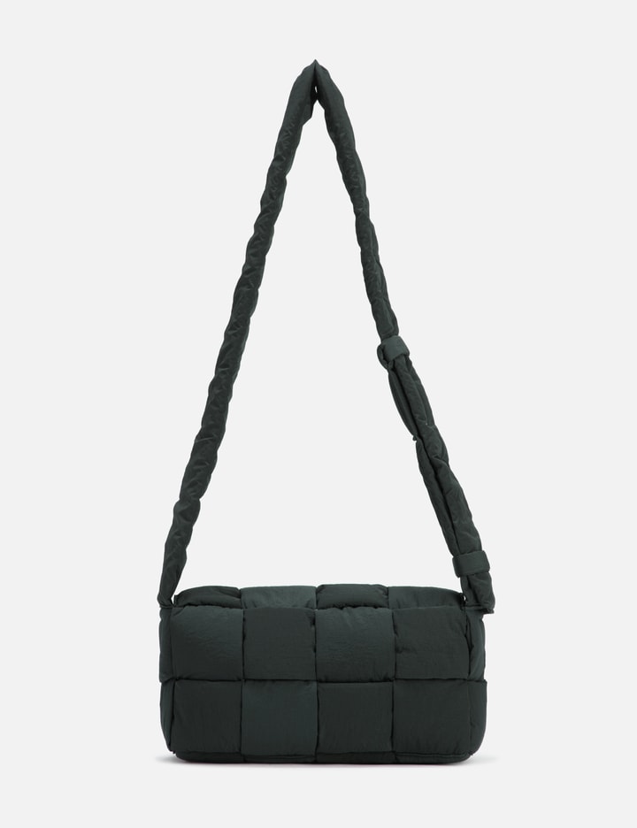 Bottega Veneta Intrecciato Leather Messenger Triple Three Compartment Bag  Black