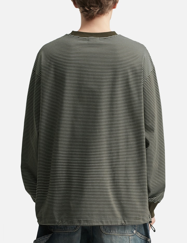 "C" Striped Long Sleeves T-Shirt With Drawstrings Placeholder Image