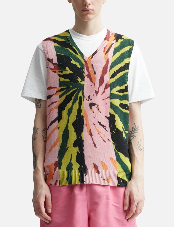 Shop Stussy Printed Sweater Vest In Multicolor