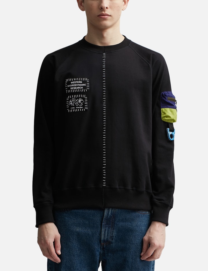 Shop Space Available Sa X Whr Upcycled Patch Sweatshirt In Black