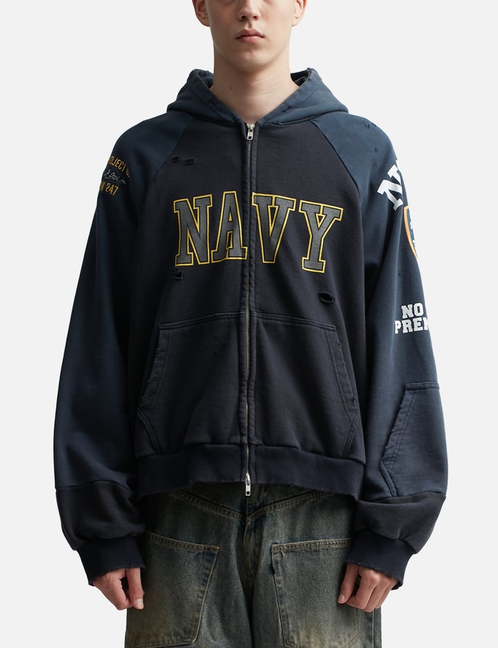 Reconstructed Folded Zip Hoodie Placeholder Image