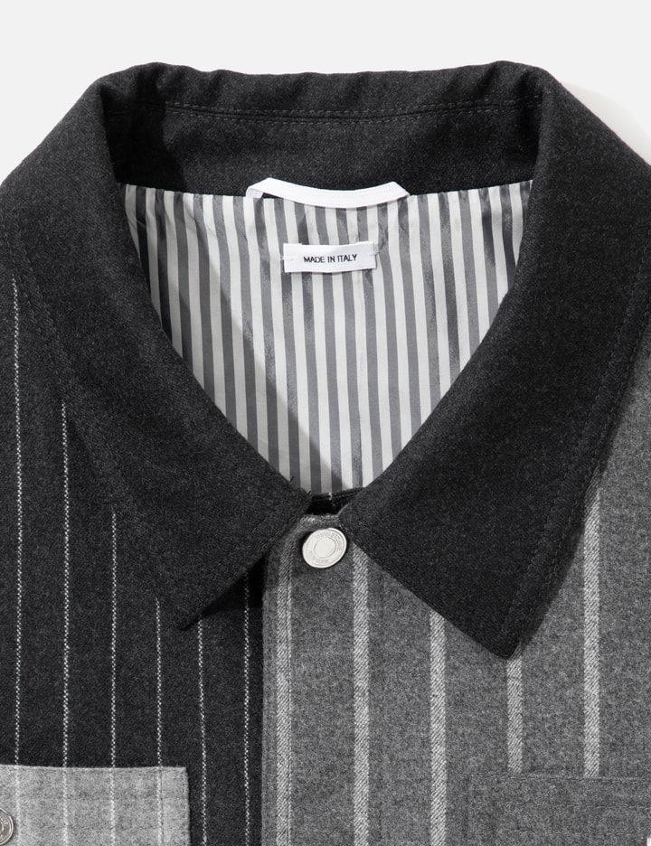 Thom Browne Flannel Funmix Banker Stripe Jacket