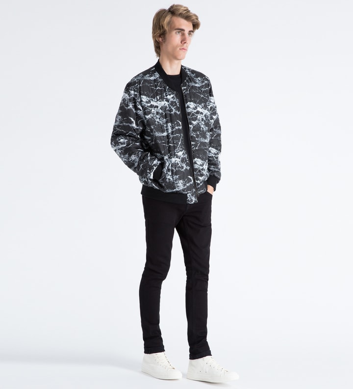 White/Black Marble Reversible Marbleous Bomber Jacket Placeholder Image