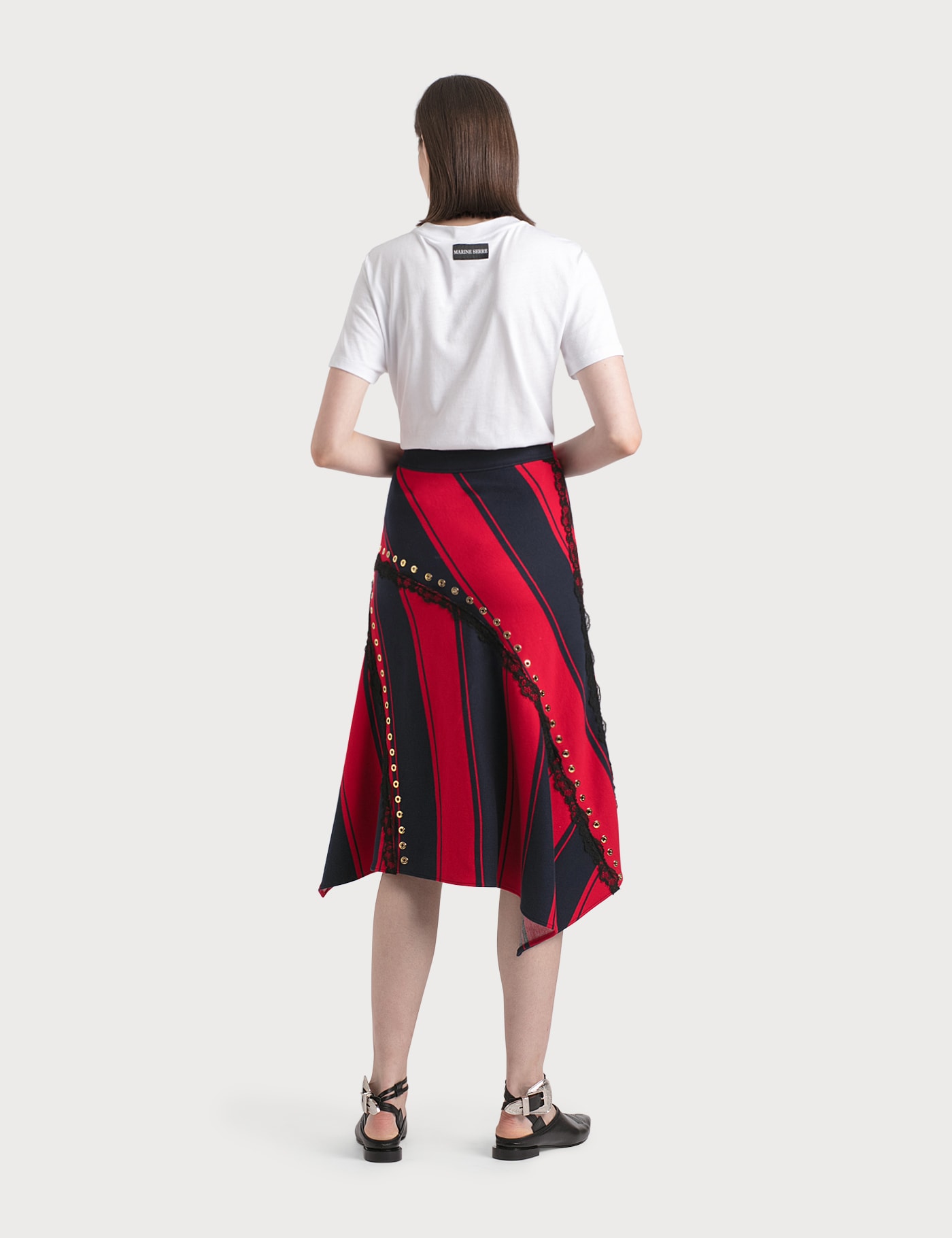 Stripy Asymmetrical Midi Skirt view 14