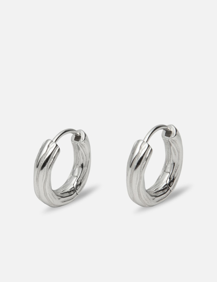 MIDNIGHTFACTORY Wooody Hoop Oxidised Earrings