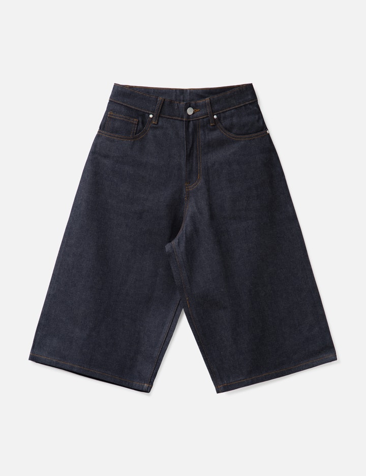 Basketcase Breacher Indigo Denim Shorts In Multi