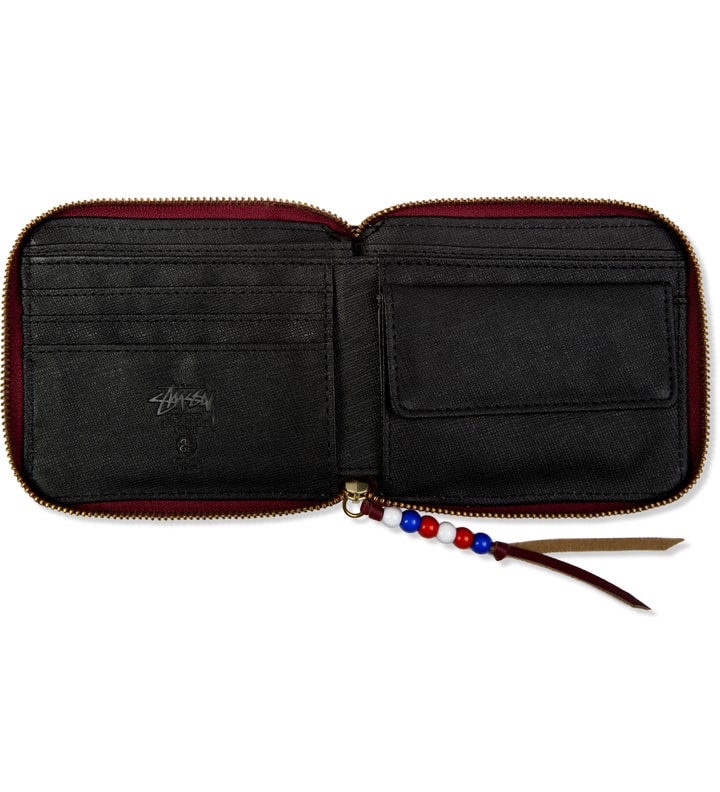 Burgundy Classic Bead Zip Wallet Placeholder Image