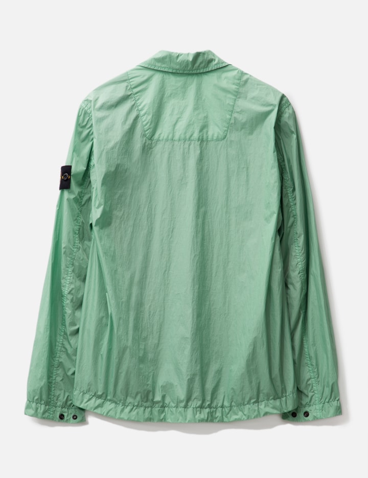 Shop Stone Island Garment Dyed Crinkle Reps R-ny Hooded Jacket In Green