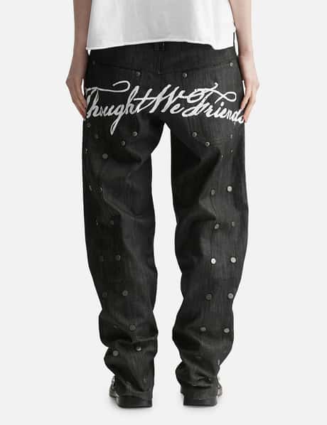 "Gideon" Double-Layered Workpants In Japanese Raw Black Denim view 9